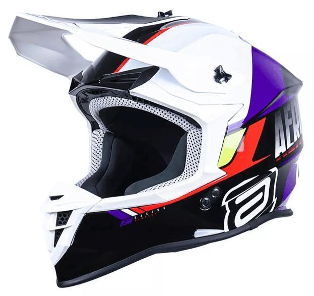 Capacete Asw R3 Trilha Motocross Off Road Preto Roxo - Capacete de